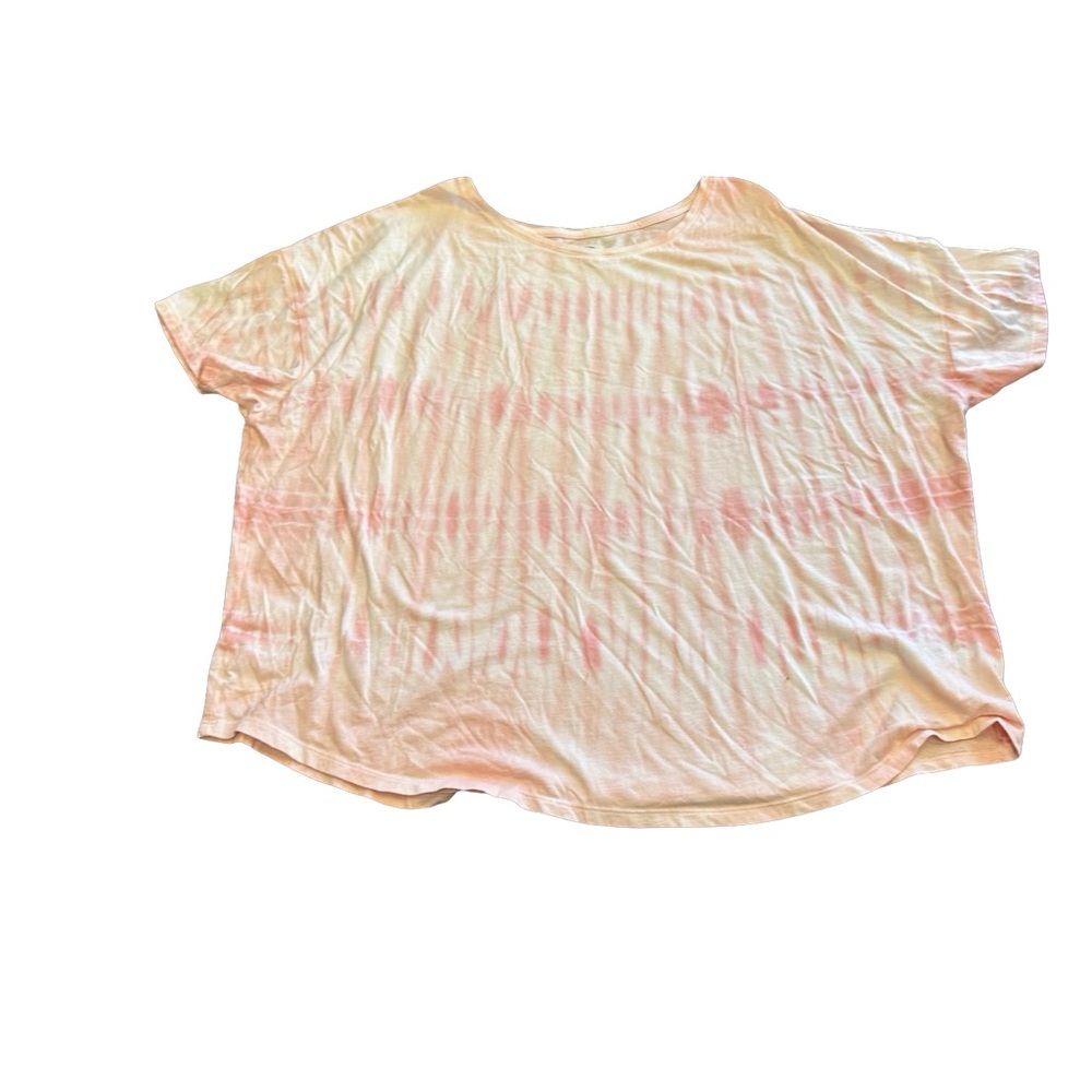 Old Navy Tan and Pink Boxy Short Sleeve T-Shirt